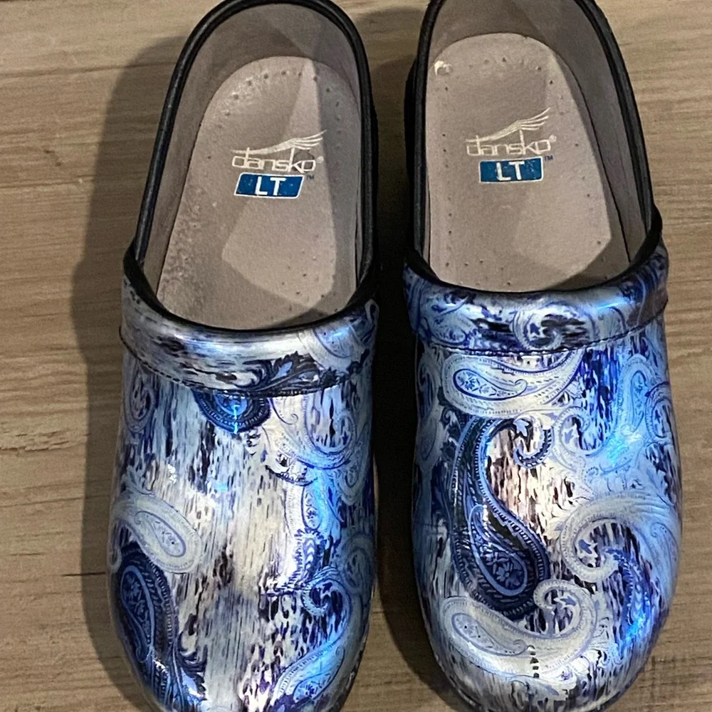 Dansko Blue Paisley Clogs - Picture 3 of 6